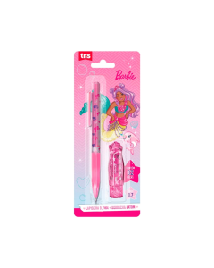 Kit Borracha Batom + Lapiseira 0,7mm da Barbie - Tris