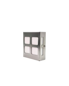 Arandela Quadrante Inox 304 Com Luz De Led